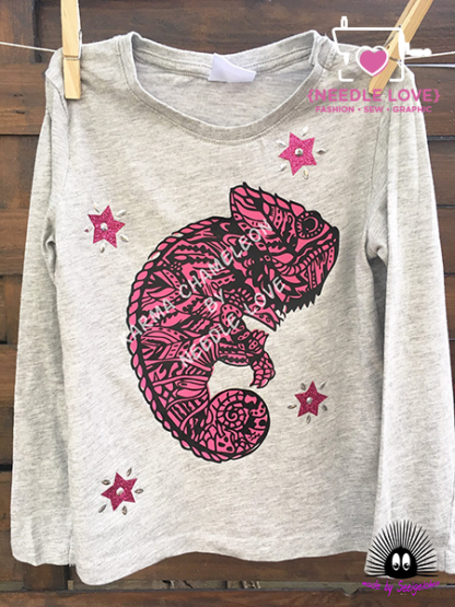 Karma Chameleon das neue Lieblingshirt mit Flex und Glitterfolie in pink!